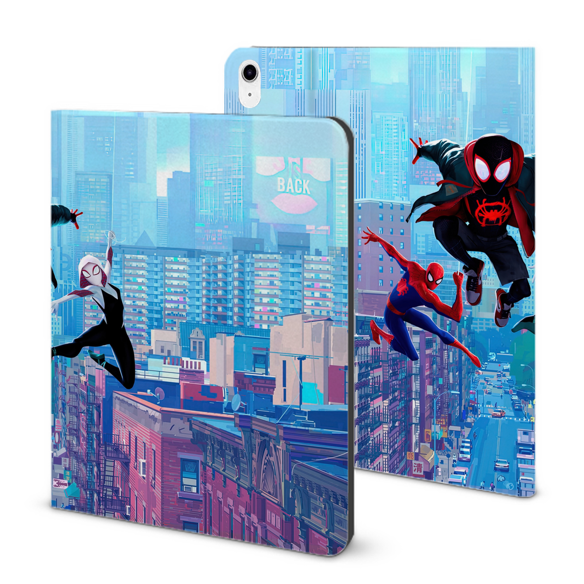 （画像用） Spider Man スパイダーマン IPad ケース ブック型 PUレザー TPU 耐衝撃 軽量 薄型 ペン収納なし 全面保護 IPad 各モデル対応